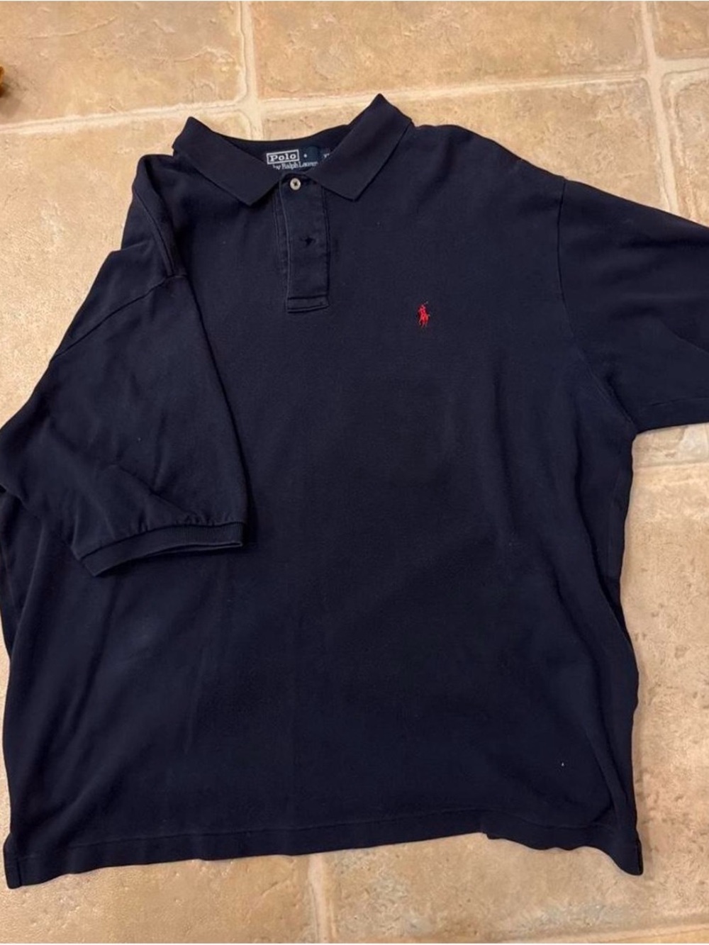 Ralph Lauren Navy Polo with Red Pony Embroidery